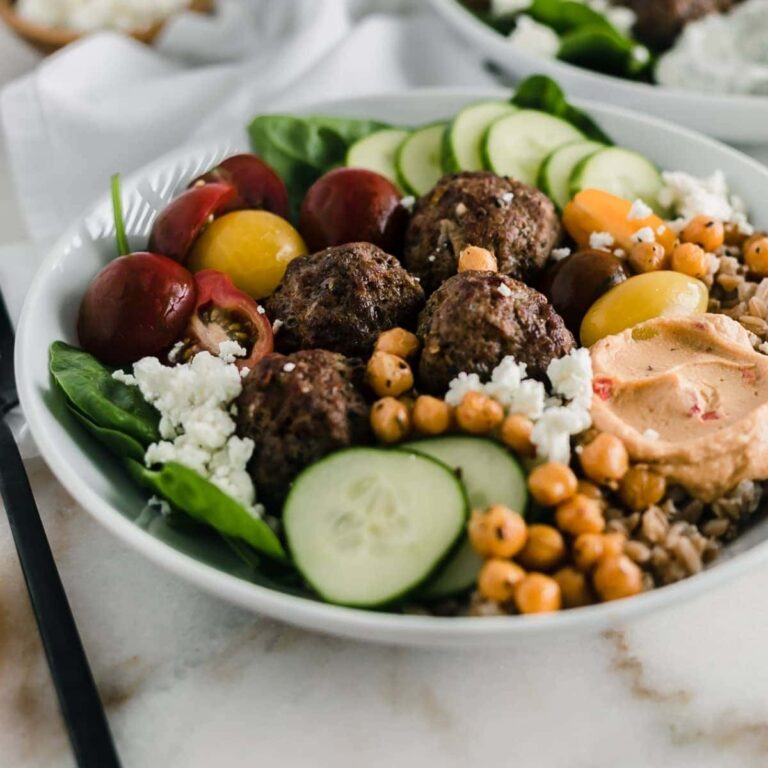 Mediterranean Meatball Grain Bowl