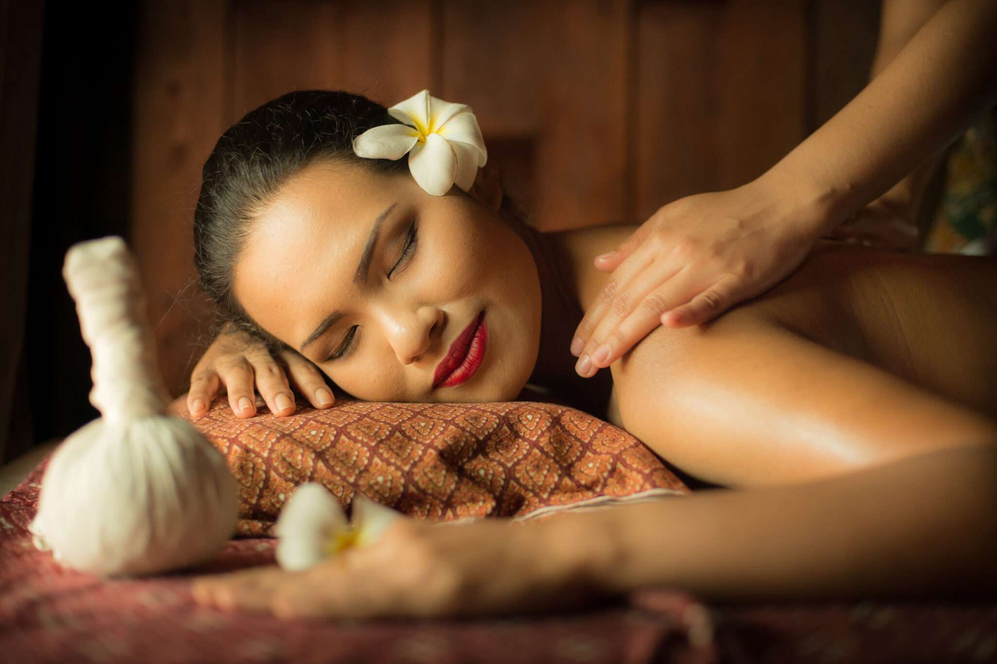 Woman Getting Massage From Another Person